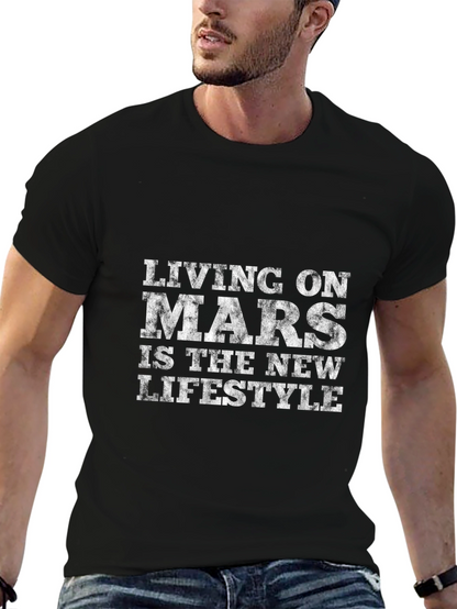 Camiseta Living on Mars - Estilo Espacial