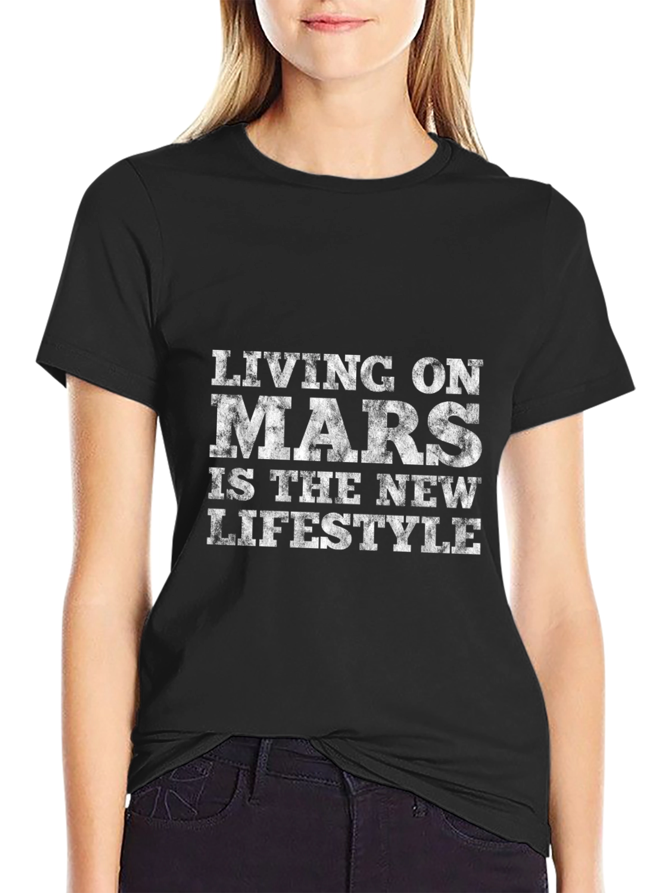 Camiseta Living on Mars - Estilo Espacial