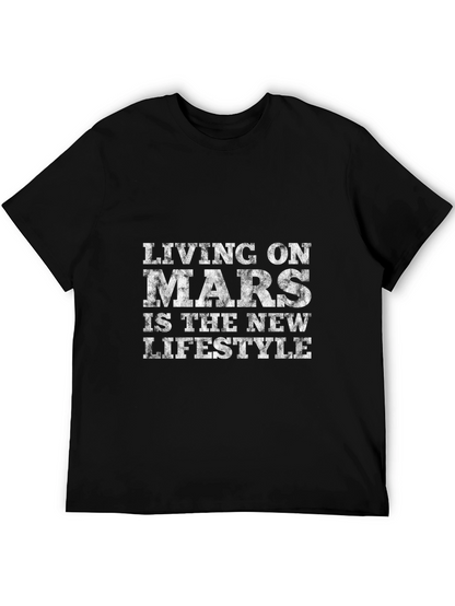 Camiseta Living on Mars - Estilo Espacial