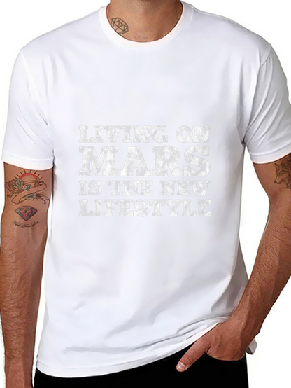 Camiseta Living on Mars - Estilo Espacial