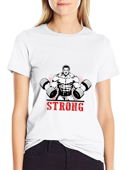 Camiseta Negra Hombre Diseño Musculoso Strong
