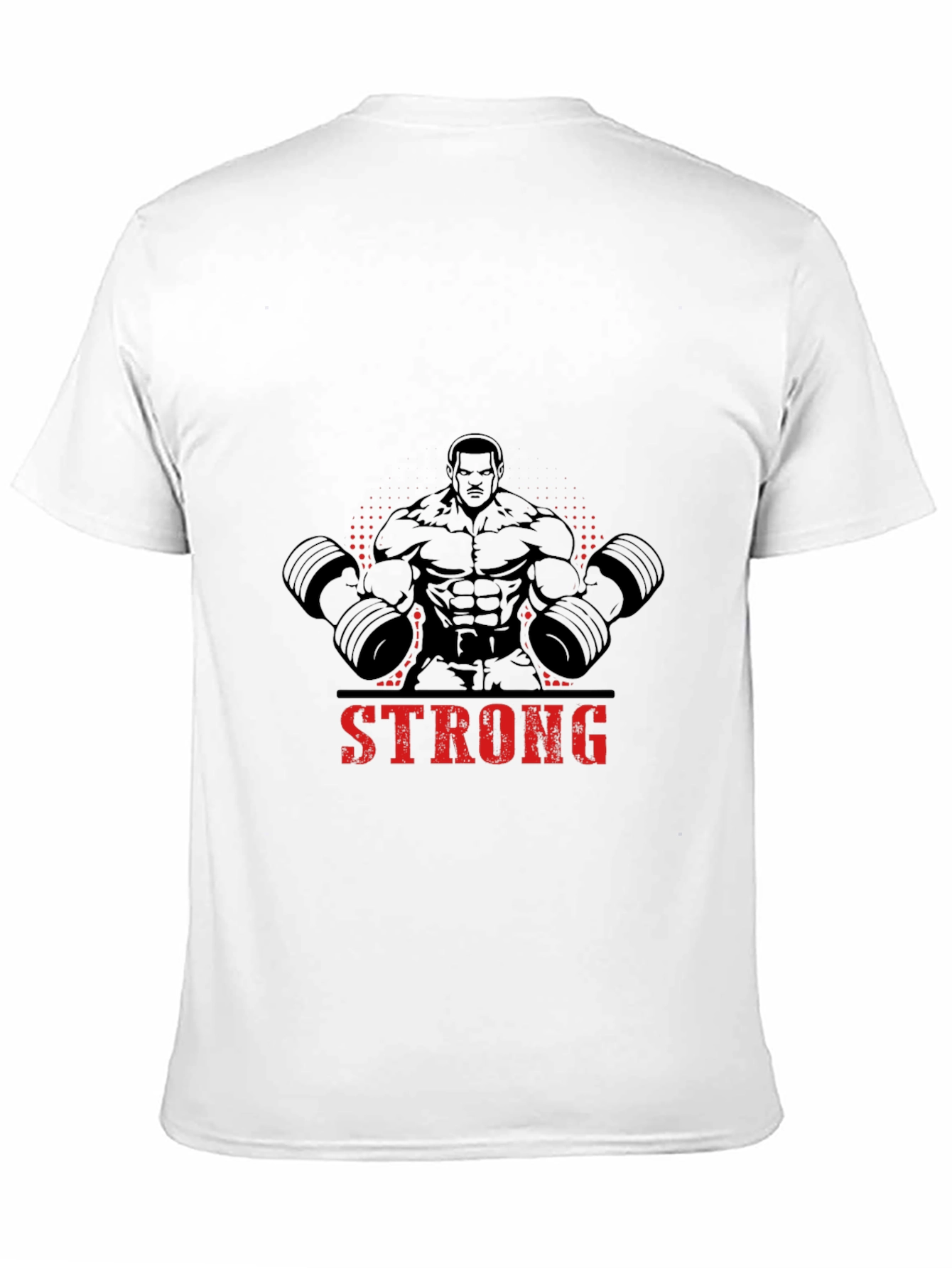 Camiseta Negra Hombre Diseño Musculoso Strong