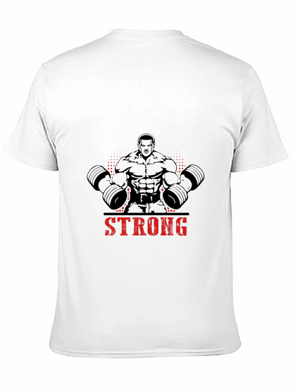 Camiseta Negra Hombre Diseño Musculoso Strong
