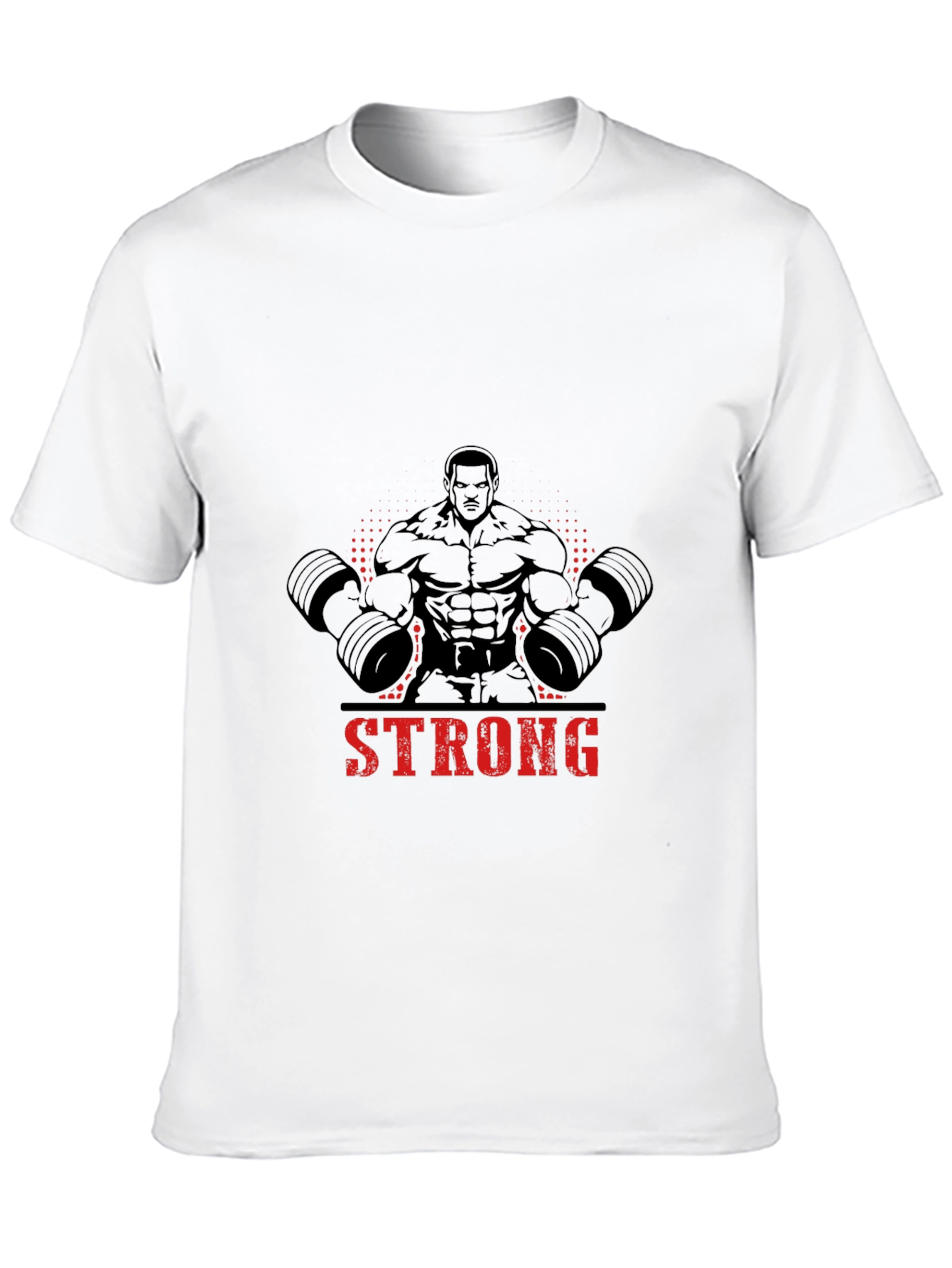 Camiseta Negra Hombre Diseño Musculoso Strong