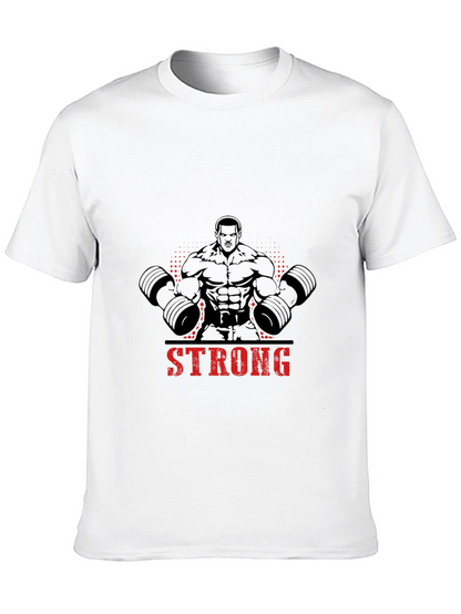 Camiseta Negra Hombre Diseño Musculoso Strong