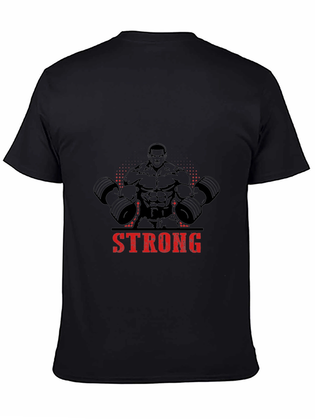 Camiseta Negra Hombre Diseño Musculoso Strong