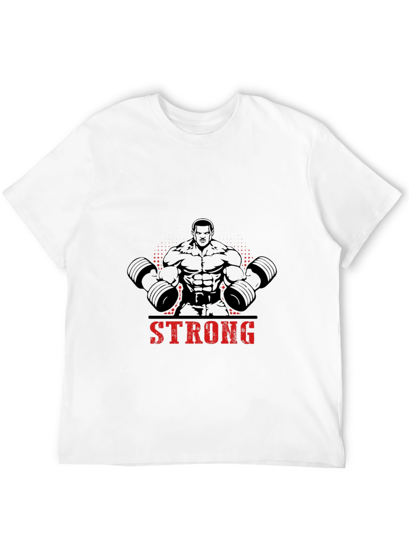 Camiseta Negra Hombre Diseño Musculoso Strong
