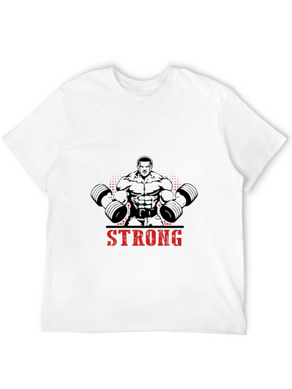 Camiseta Negra Hombre Diseño Musculoso Strong