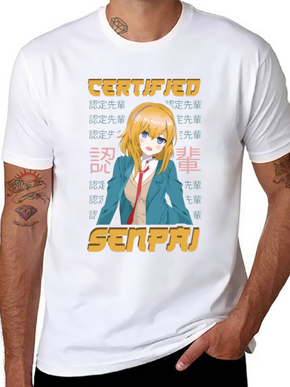 Camiseta Negra Certificado Senpai Anime