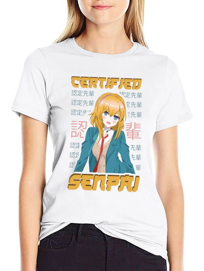Camiseta Negra Certificado Senpai Anime