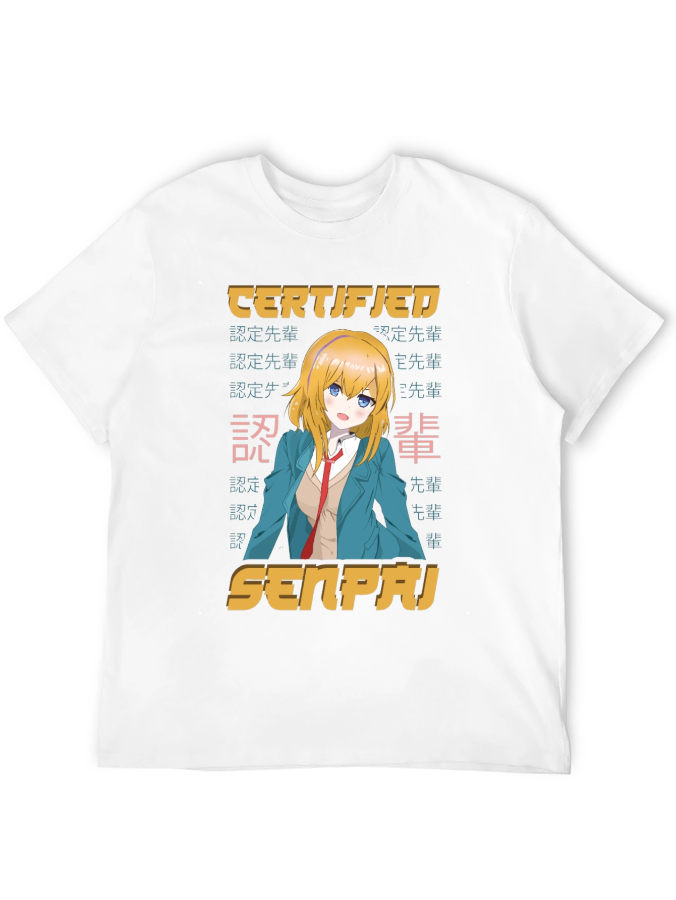 Camiseta Negra Certificado Senpai Anime