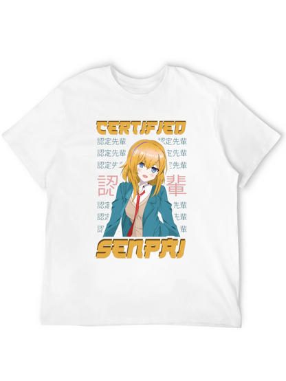 Camiseta Negra Certificado Senpai Anime