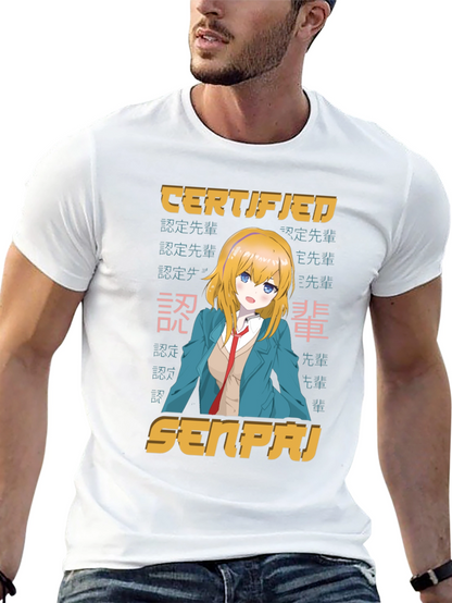 Camiseta Negra Certificado Senpai Anime