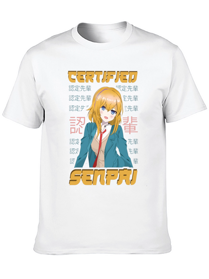 Camiseta Negra Certificado Senpai Anime