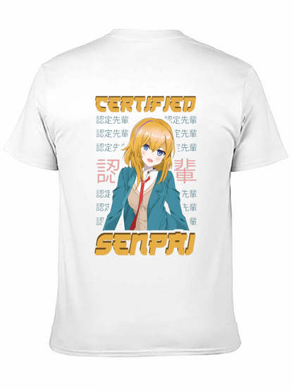 Camiseta Negra Certificado Senpai Anime