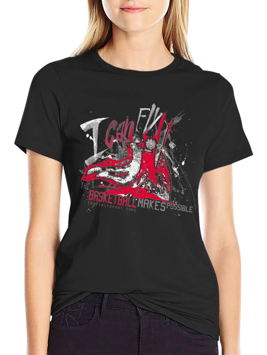 Camiseta Negra Baloncesto I Can Fly