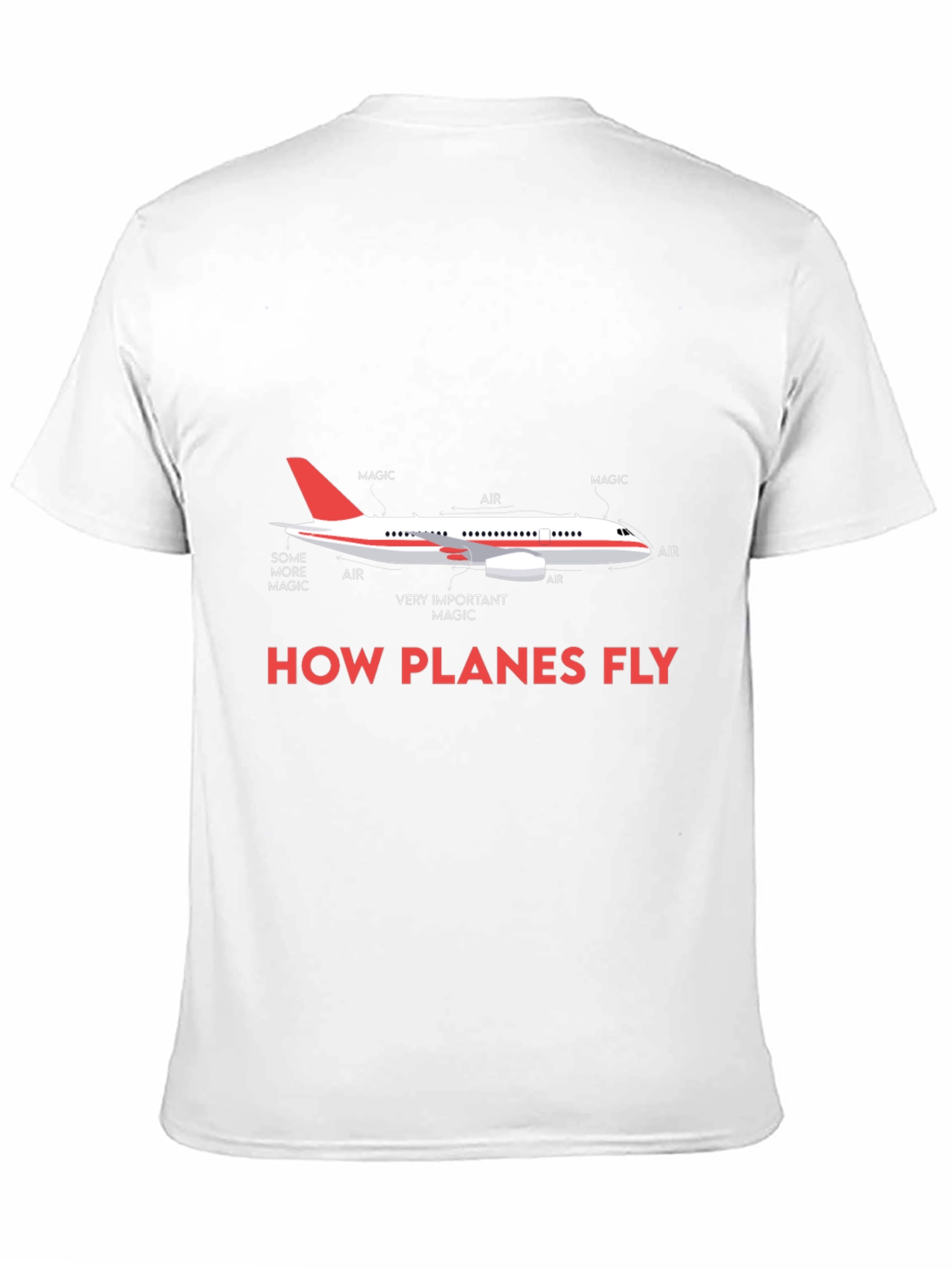 Camiseta Negra con Diseño de Avión How Planes Fly