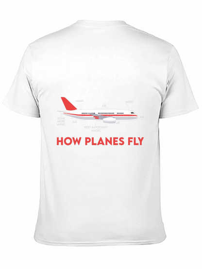 Camiseta Negra con Diseño de Avión How Planes Fly