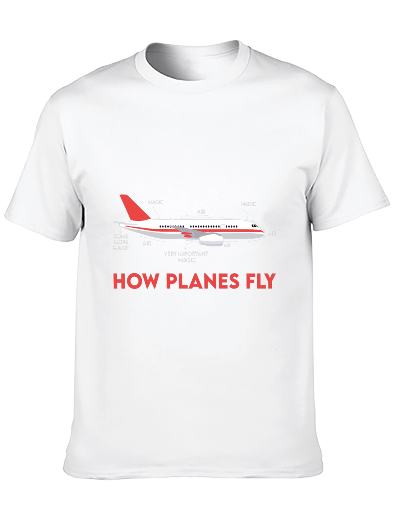Camiseta Negra con Diseño de Avión How Planes Fly