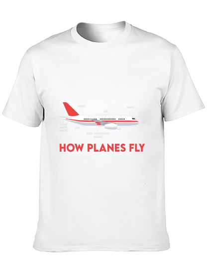 Camiseta Negra con Diseño de Avión How Planes Fly
