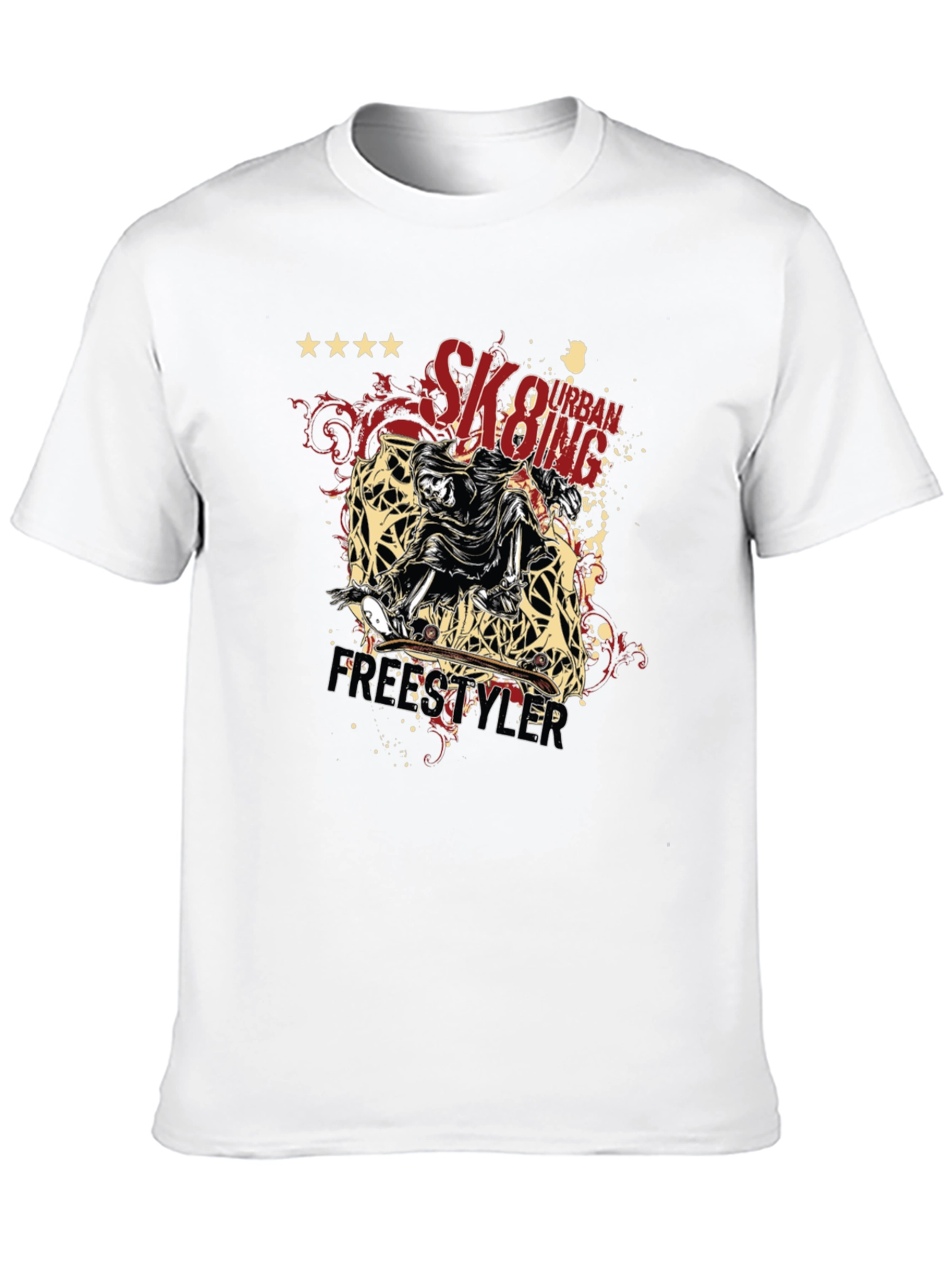 Camiseta Negra Urbana Skateboarding Freestyler