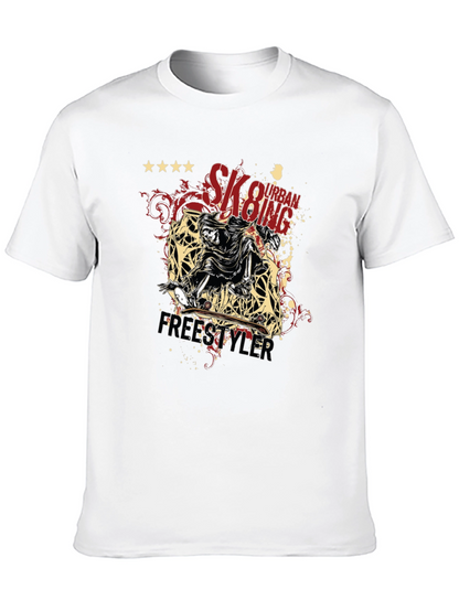 Camiseta Negra Urbana Skateboarding Freestyler