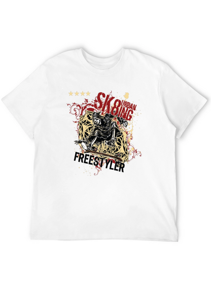 Camiseta Negra Urbana Skateboarding Freestyler