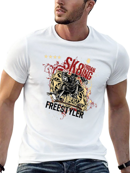 Camiseta Negra Urbana Skateboarding Freestyler