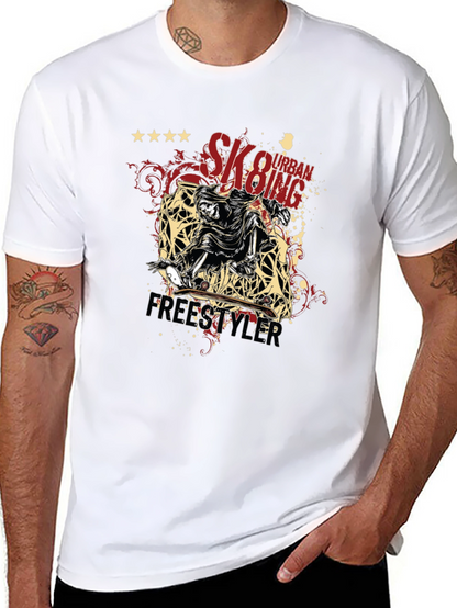 Camiseta Negra Urbana Skateboarding Freestyler