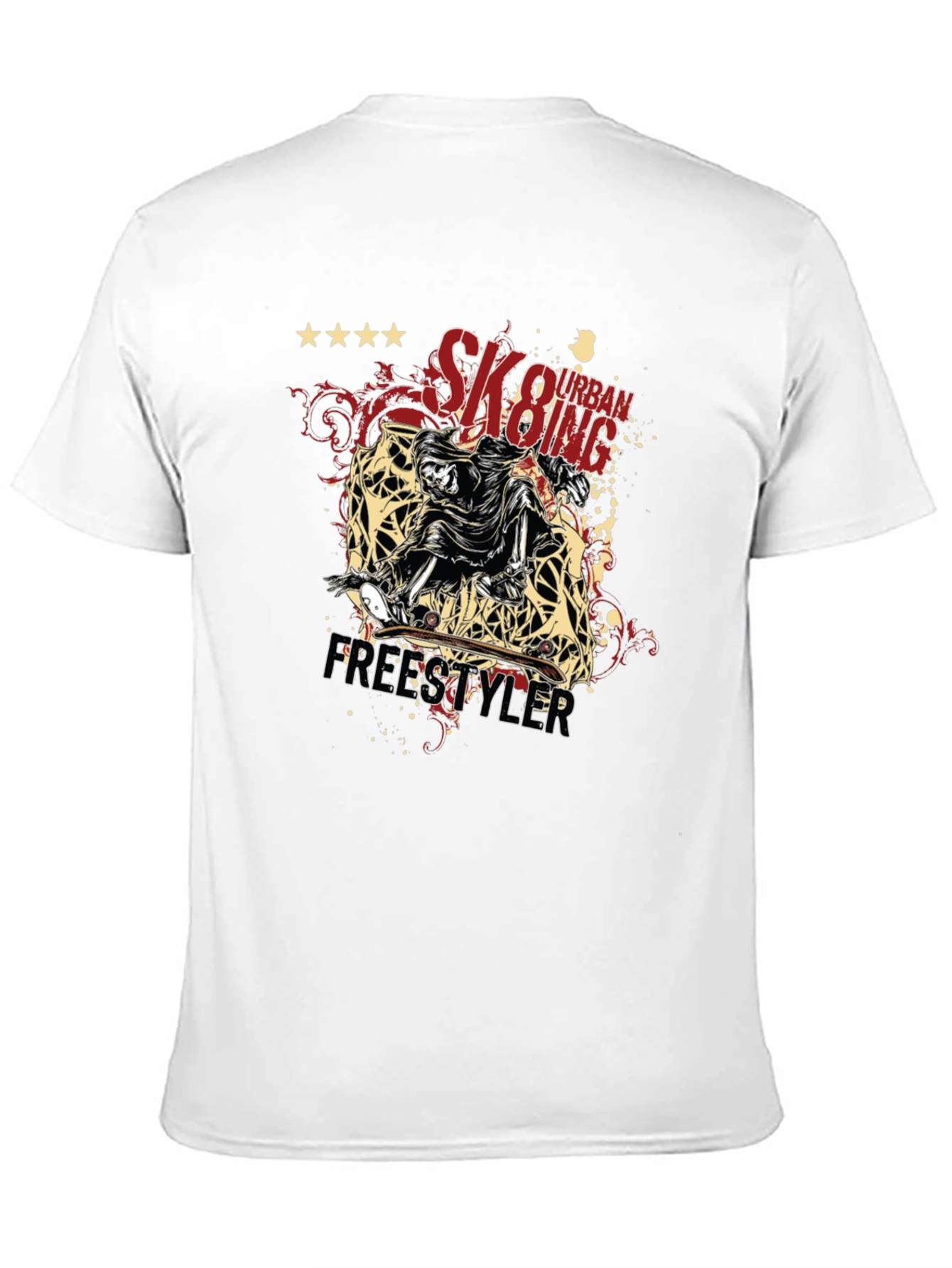 Camiseta Negra Urbana Skateboarding Freestyler