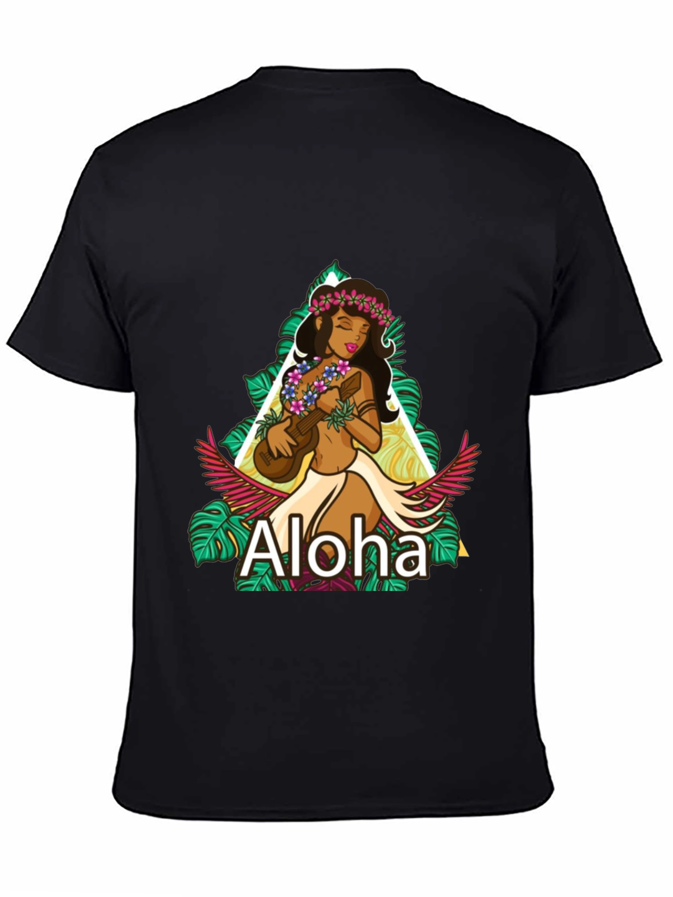 Camiseta Negra Aloha Hawaiana