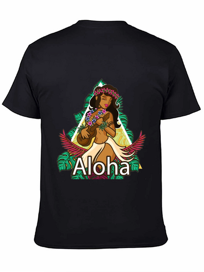 Camiseta Negra Aloha Hawaiana