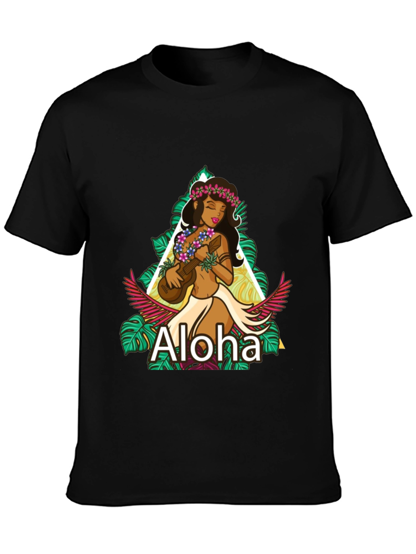 Camiseta Negra Aloha Hawaiana