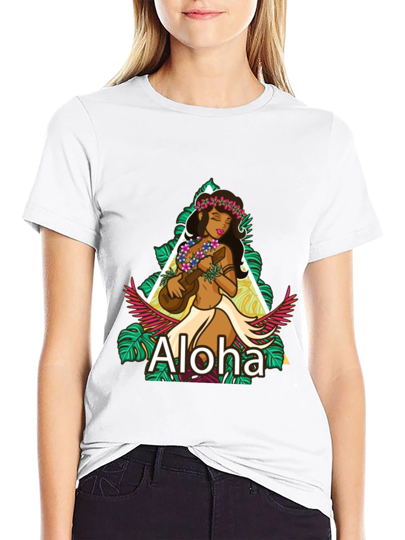 Camiseta Negra Aloha Hawaiana