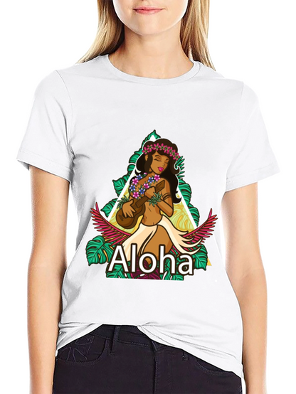 Camiseta Negra Aloha Hawaiana
