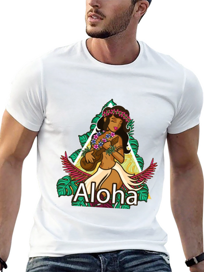 Camiseta Negra Aloha Hawaiana