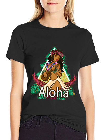 Camiseta Negra Aloha Hawaiana