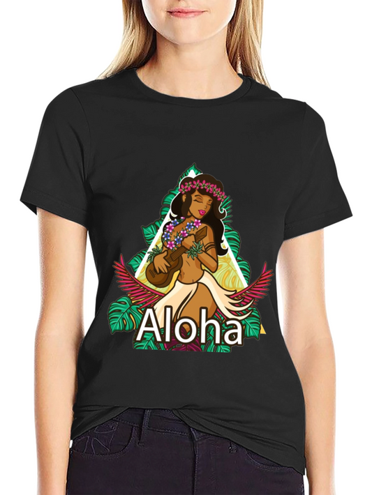 Camiseta Negra Aloha Hawaiana