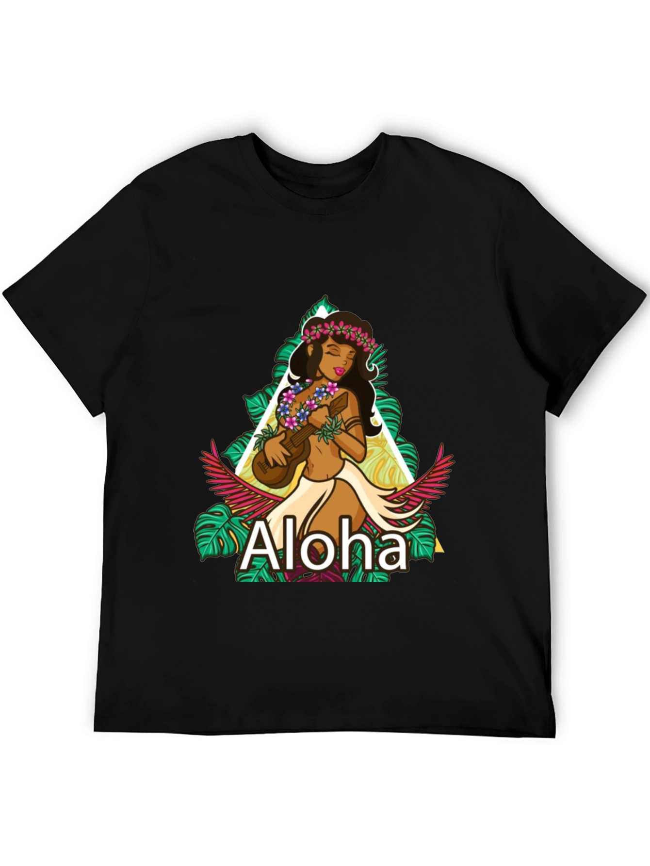 Camiseta Negra Aloha Hawaiana