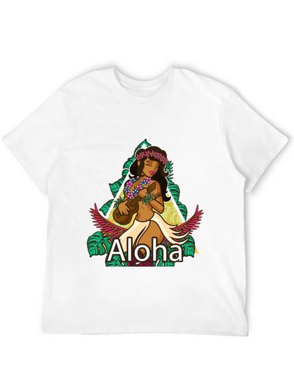 Camiseta Negra Aloha Hawaiana