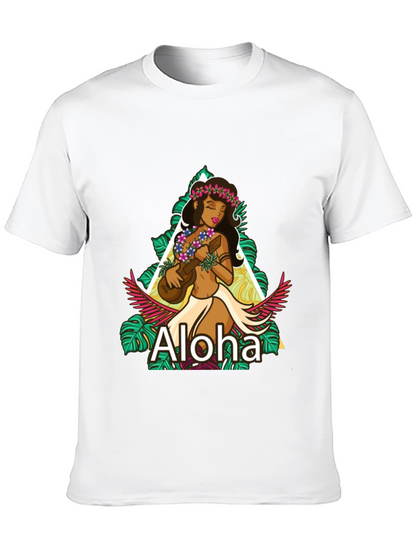 Camiseta Negra Aloha Hawaiana