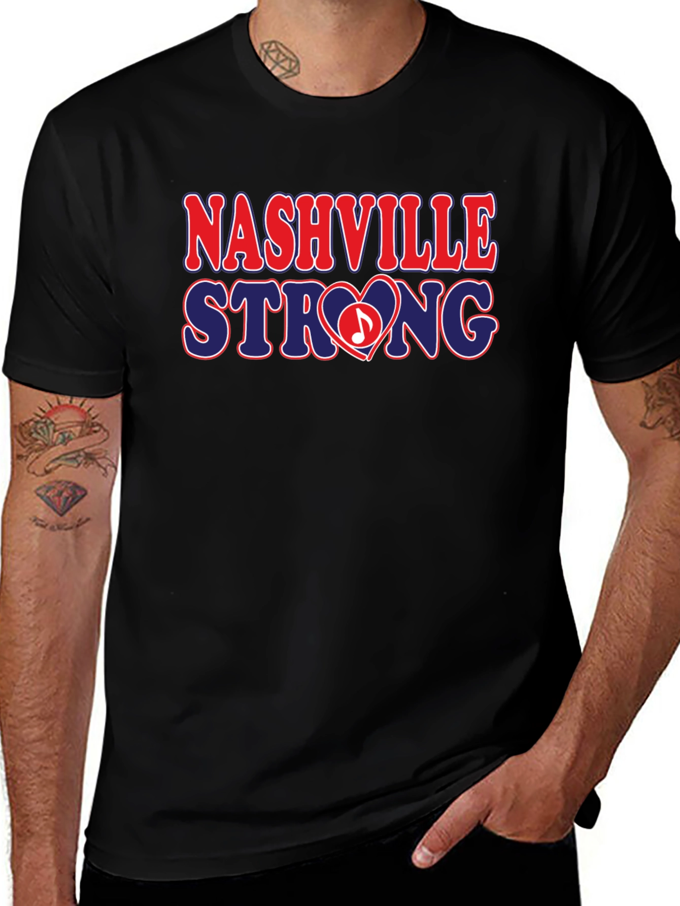 Camiseta Negra Nashville Strong - Solidaridad y Estilo