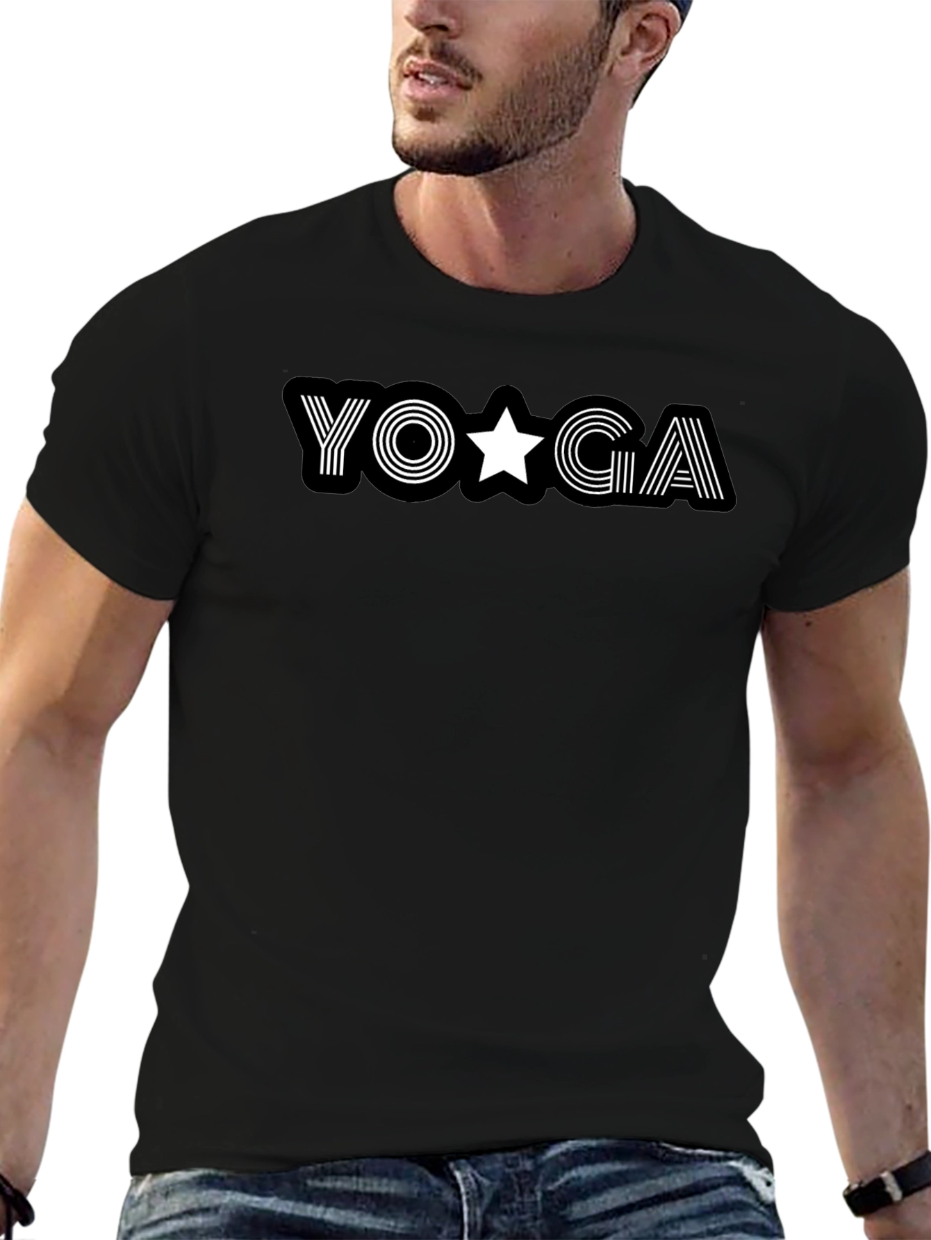 Camiseta Negra Yoga Estrella para Hombre