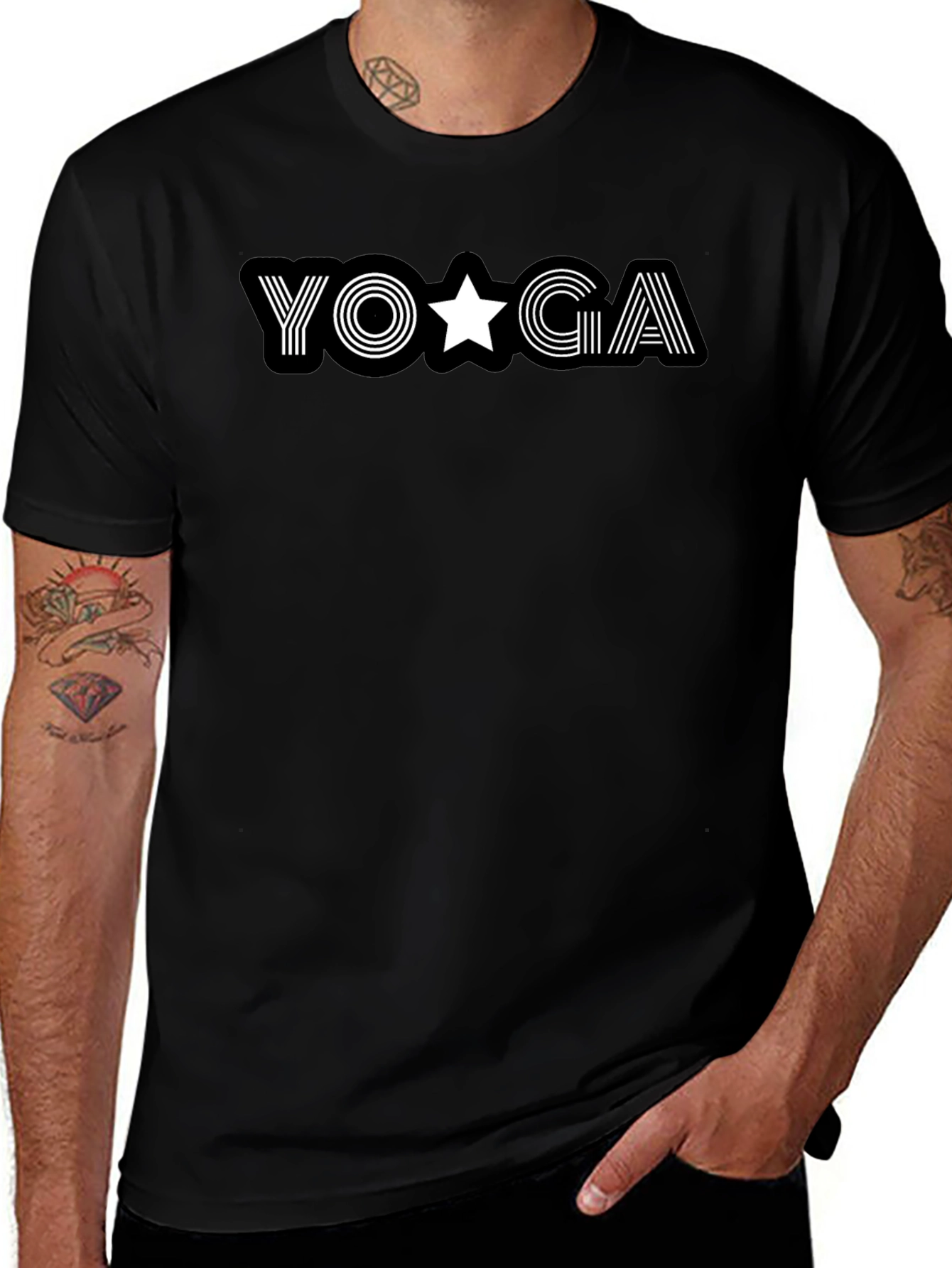 Camiseta Negra Yoga Estrella para Hombre
