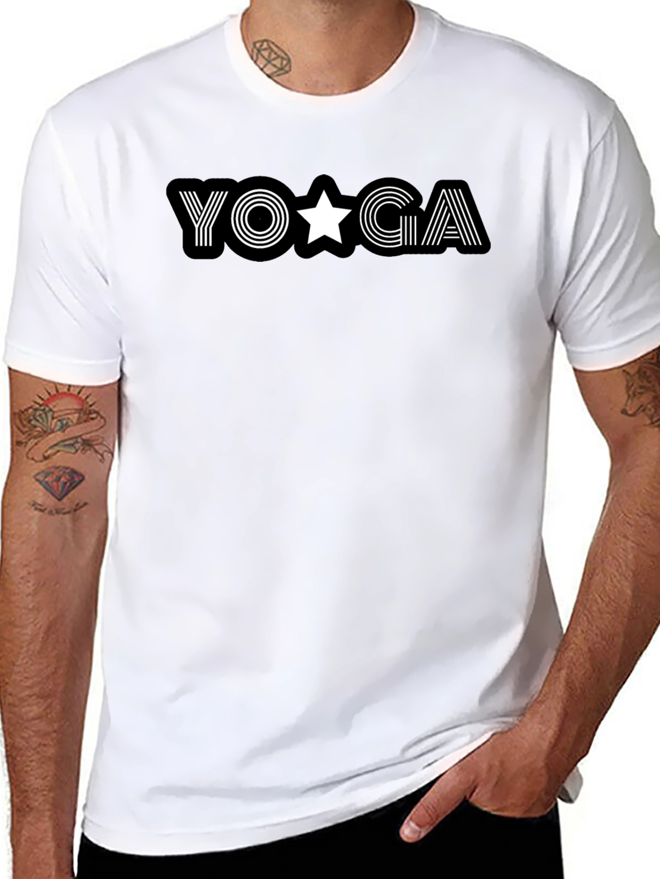Camiseta Negra Yoga Estrella para Hombre