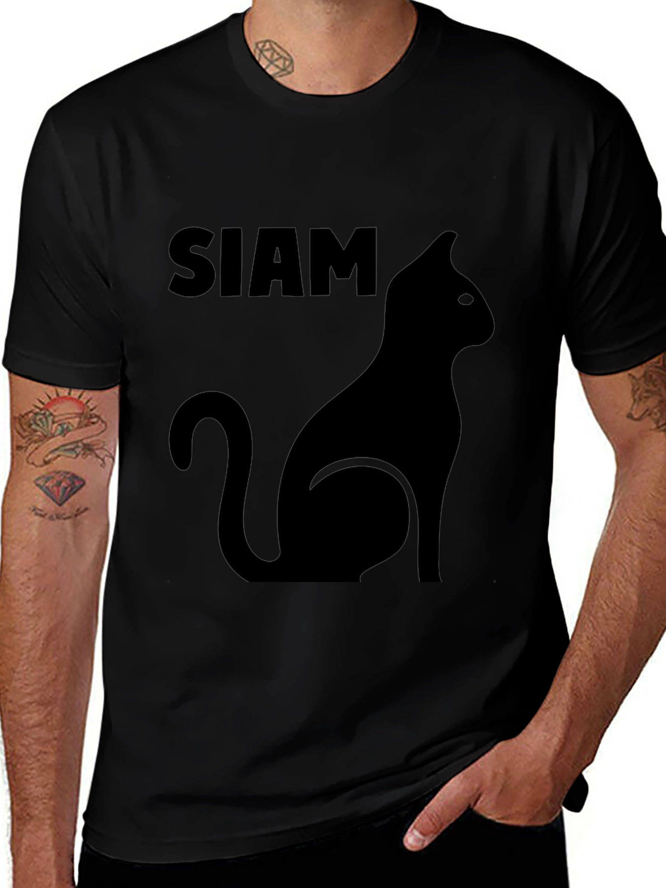 Camiseta Negra Siam Cat