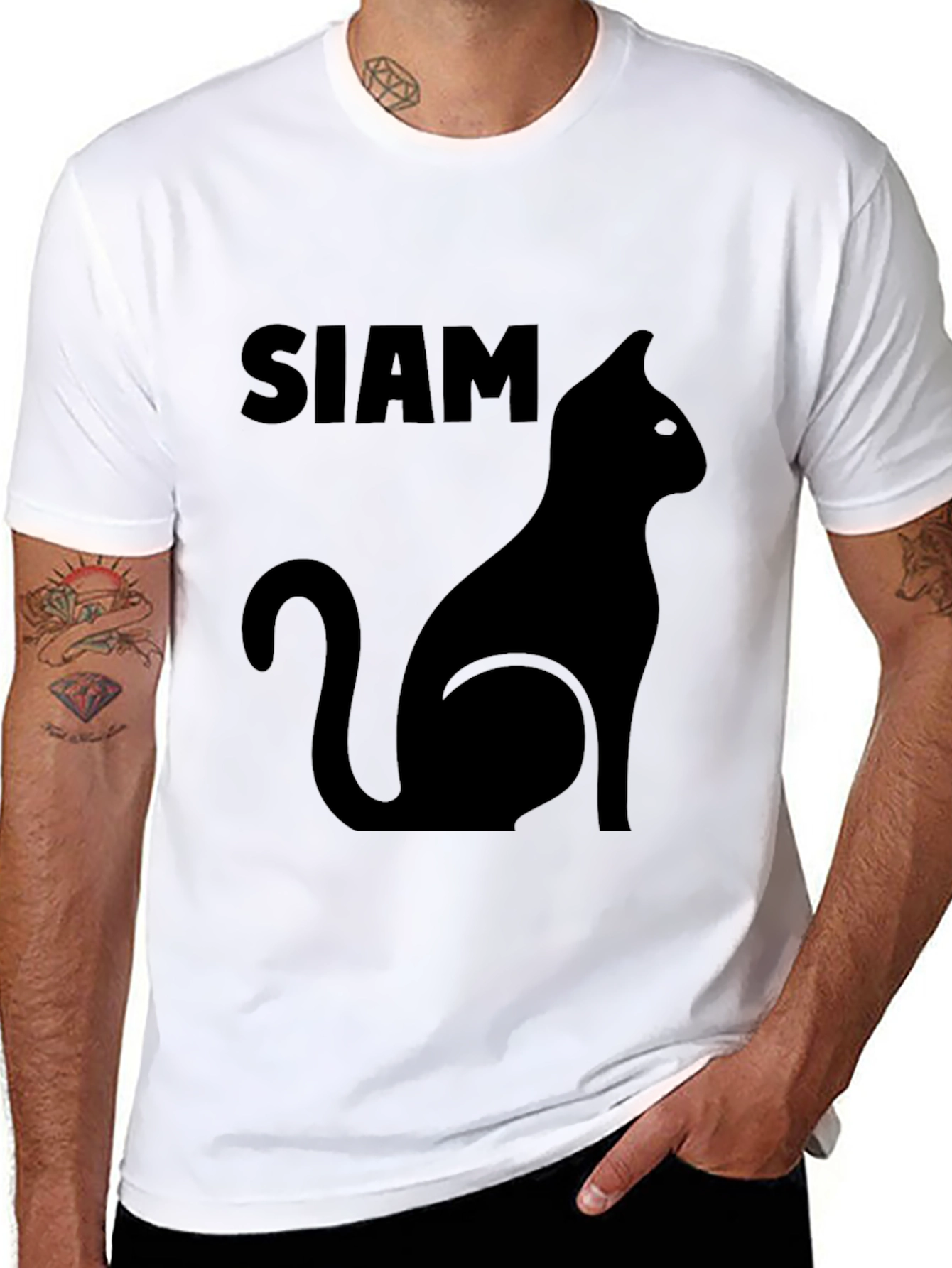 Camiseta Negra Siam Cat