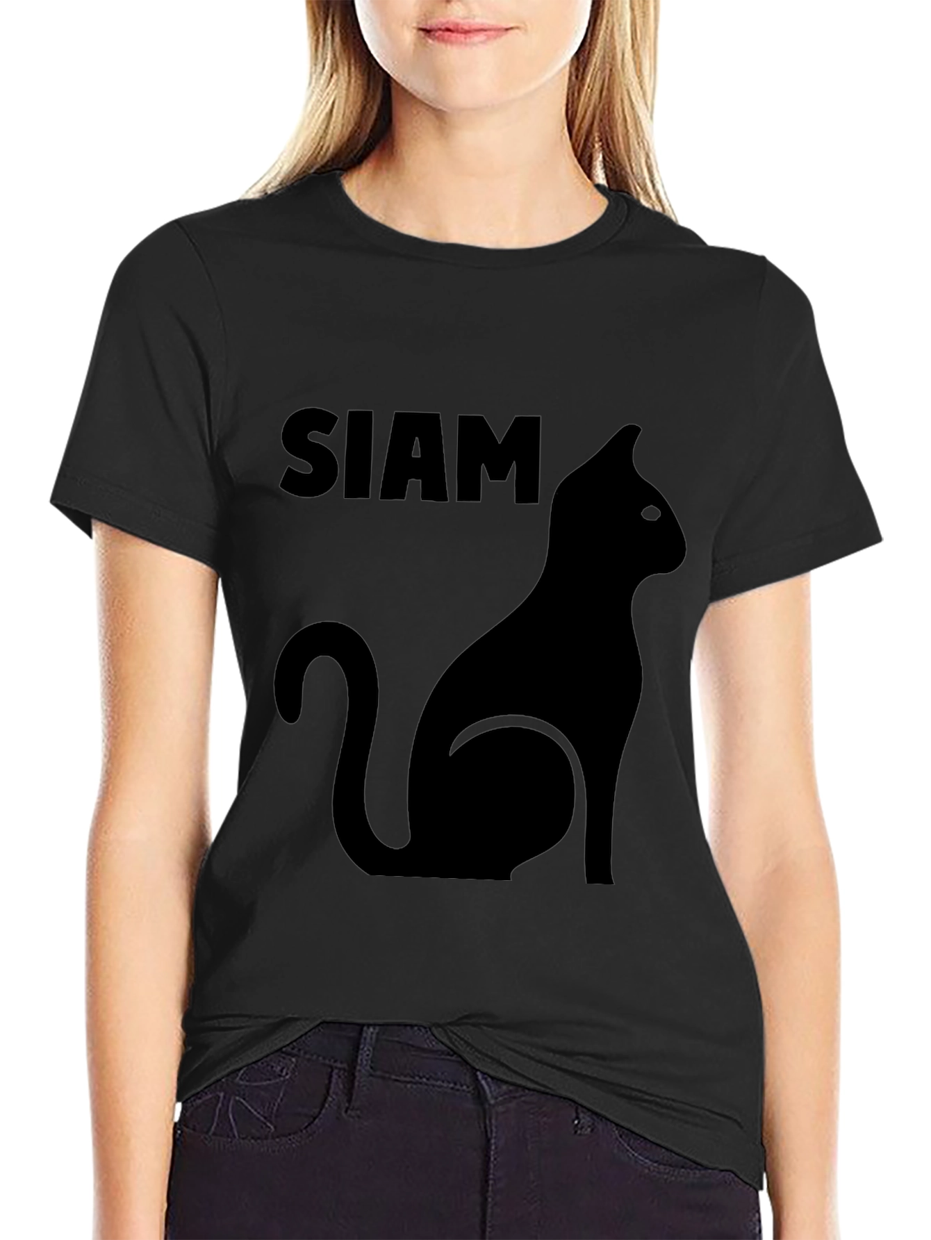 Camiseta Negra Siam Cat
