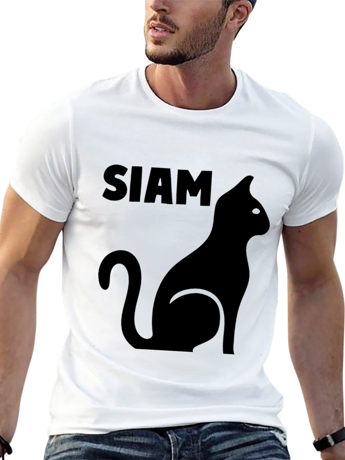 Camiseta Negra Siam Cat