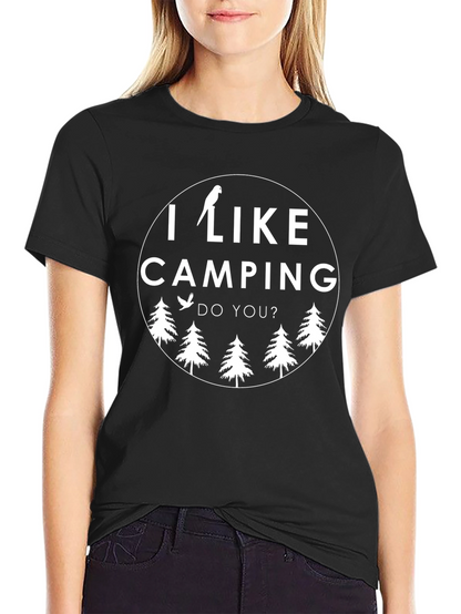 Camiseta Negra Unisex: I Like Camping Do You?